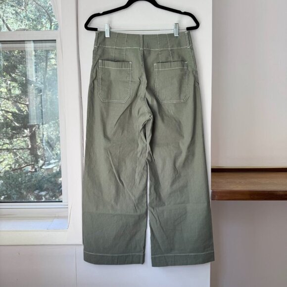 New Anthropologie The Colette Linen Wide Leg Pants Maeve Magic Green 26 - Picture 5 of 10